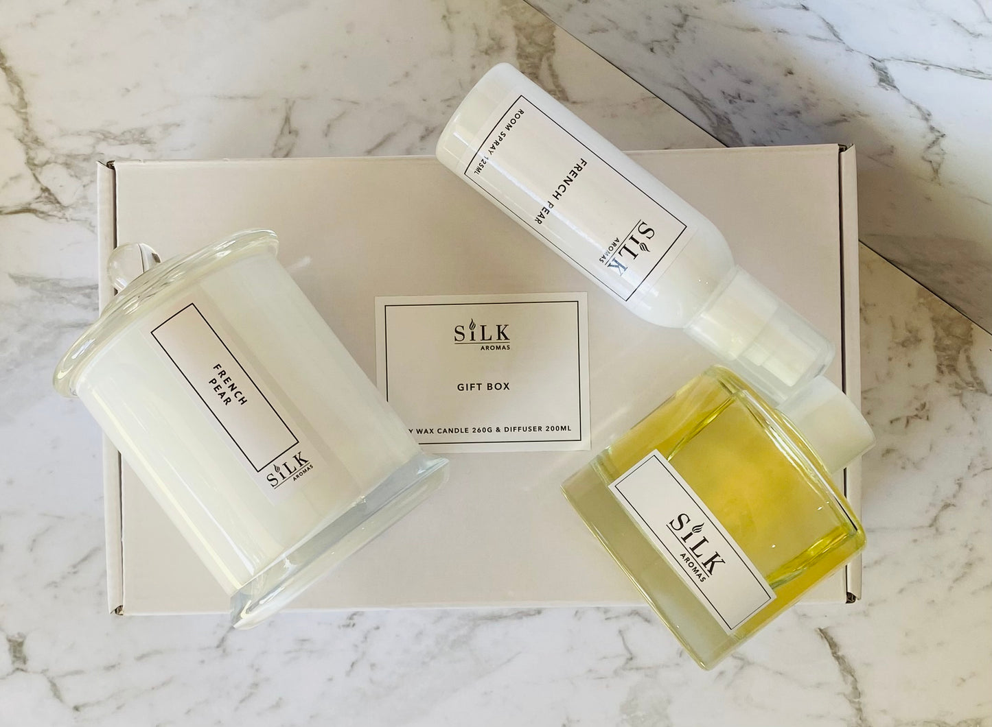 Gift Box - Candle, Diffuser & Room Spray (WHITE)